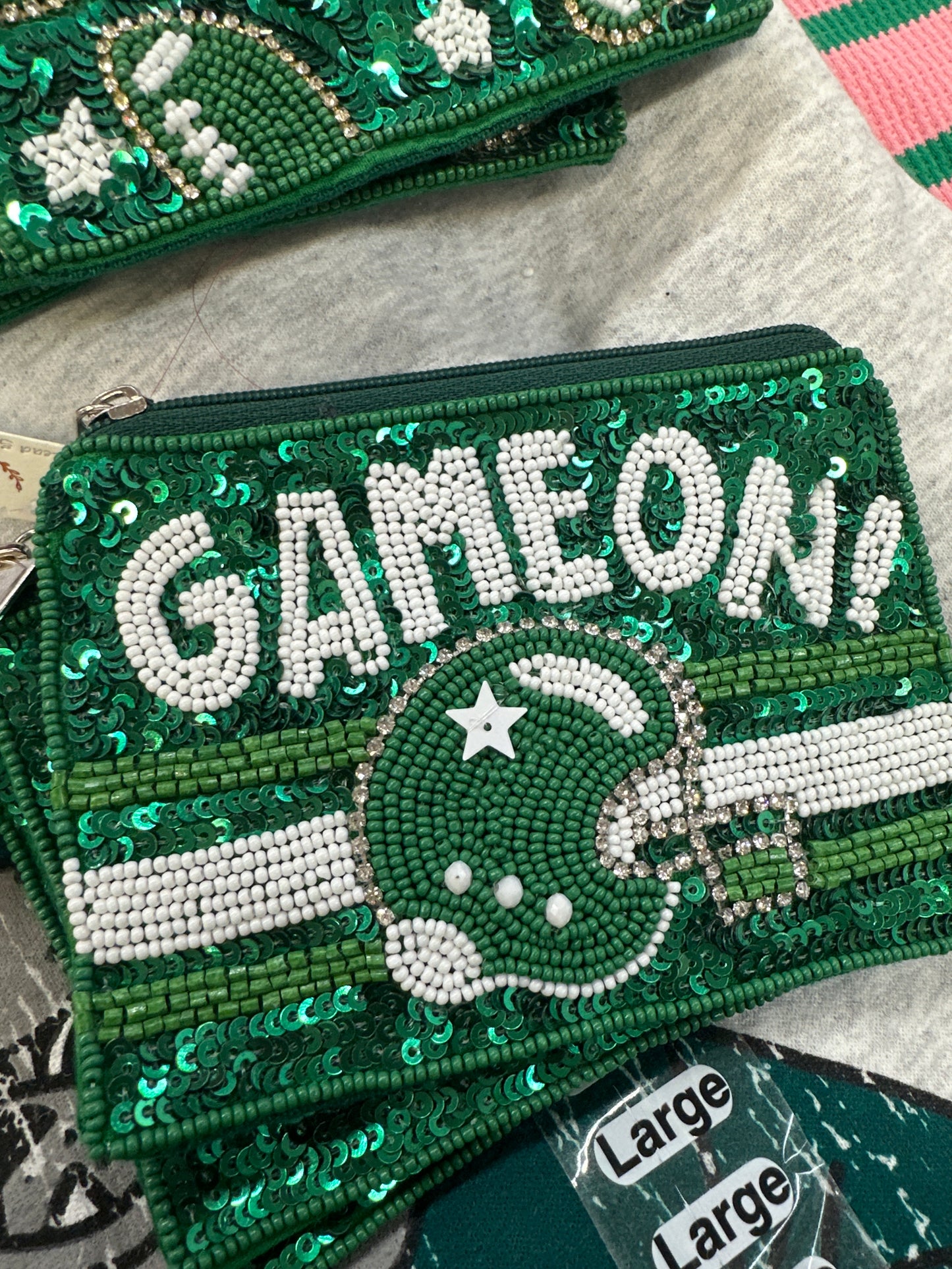 FOOTBALL HELMET GAME ON COIN PURSE - GREEN/WHITE