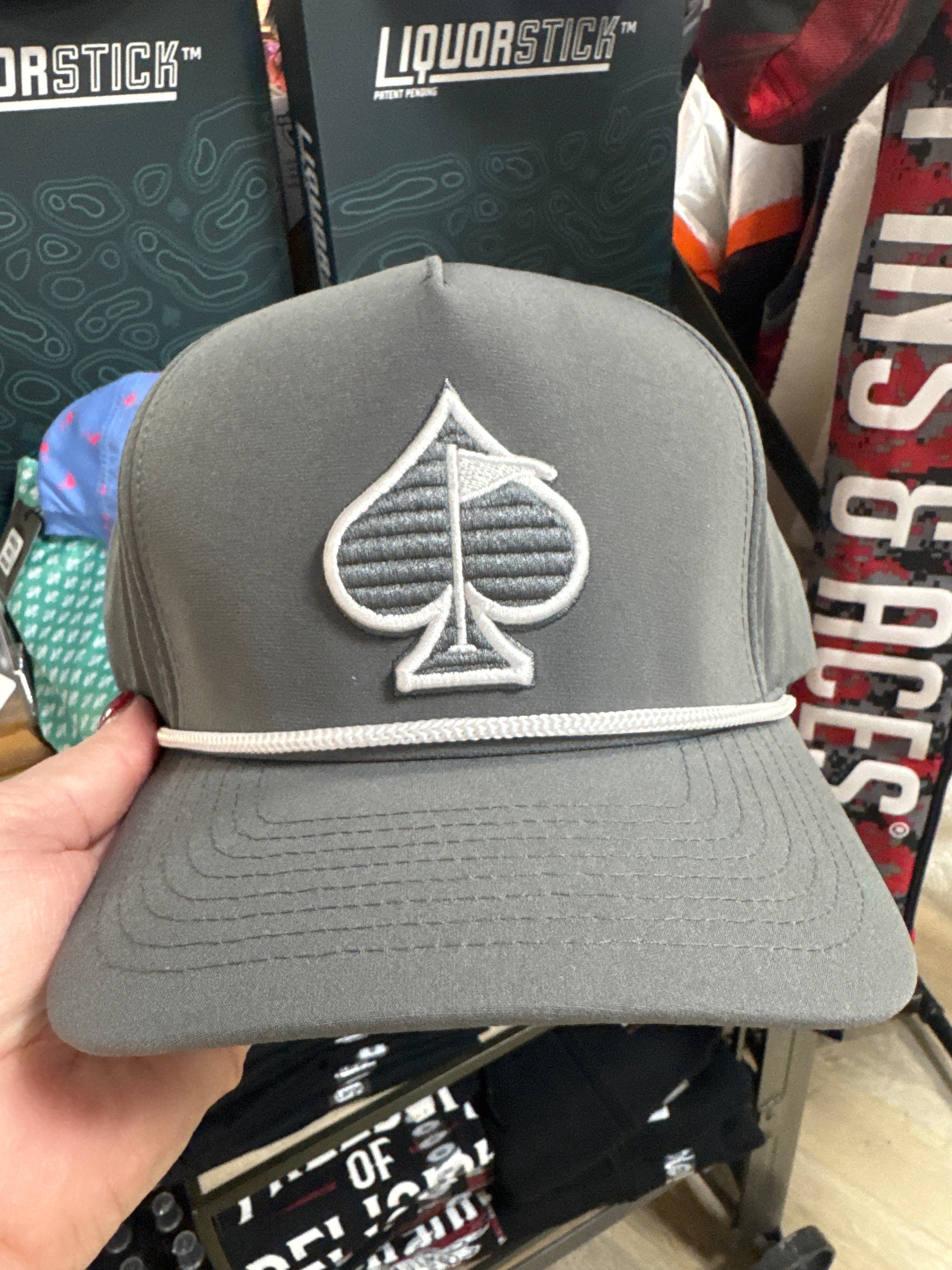 FAIRWAY WAVE & SPADE ROPE HAT - GRAY