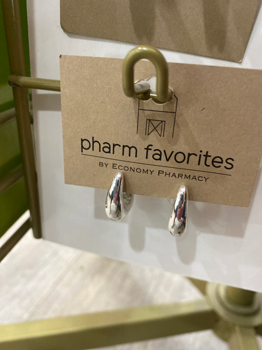 SILVER CURVED TEARDROP/COMMA EARRINGS