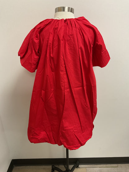 RED BUBBLE MINI DRESS