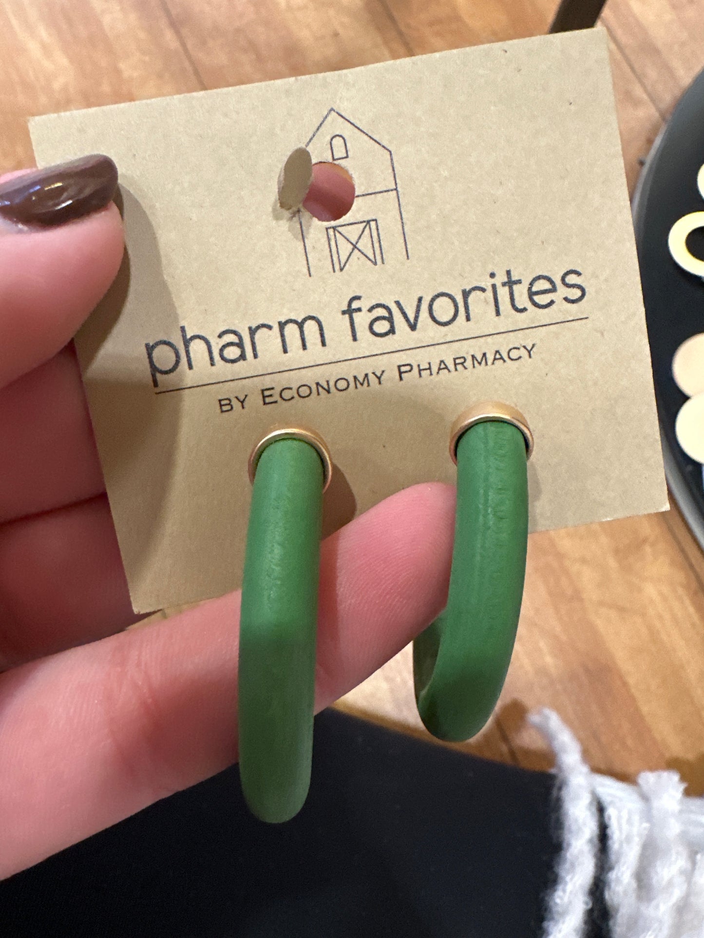 GREEN HOOP EARRINGS