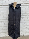 Black Long Puffer Vest