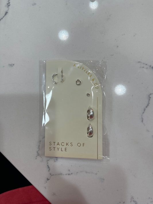 STACKS OF STYLE - CZ SILVER - EARRING SET - Pharm Favorites by Economy Pharmacy