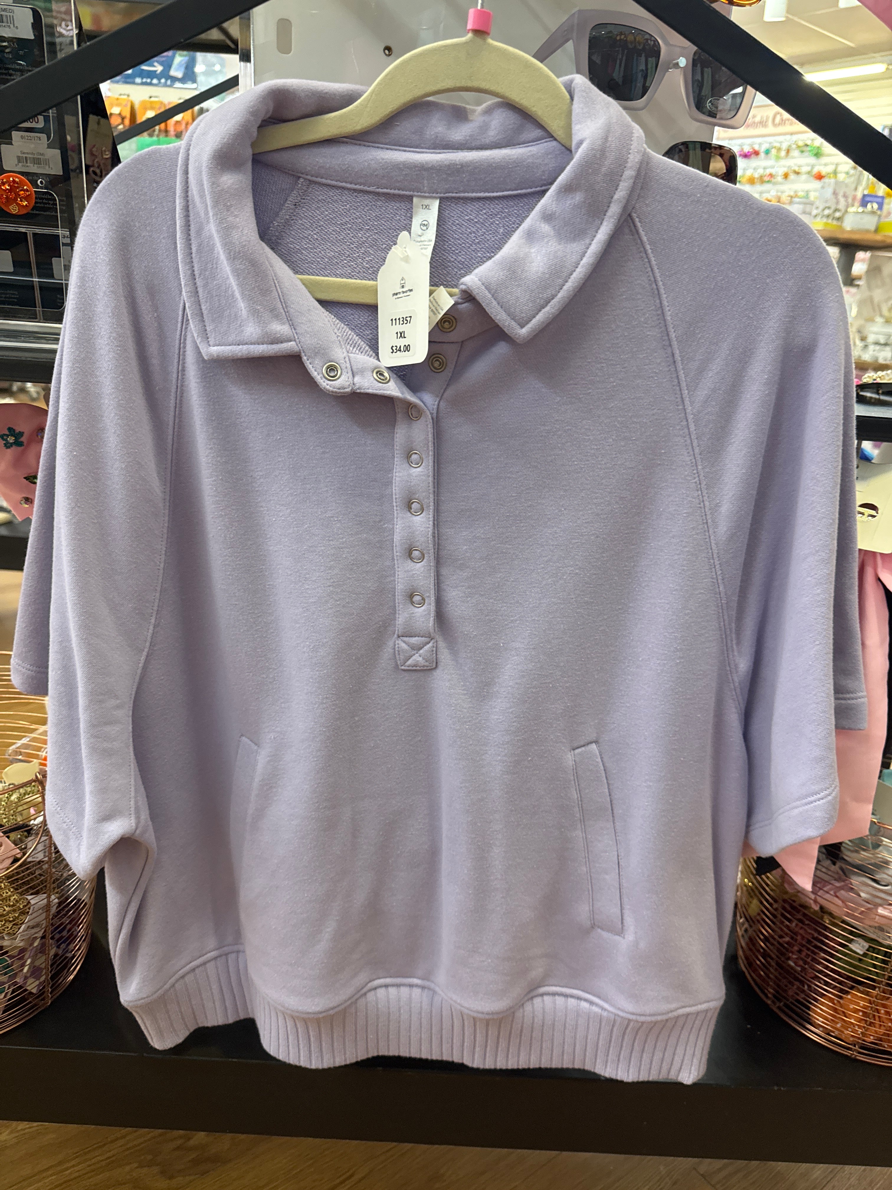 COLLARED SS SWEATSHIRT