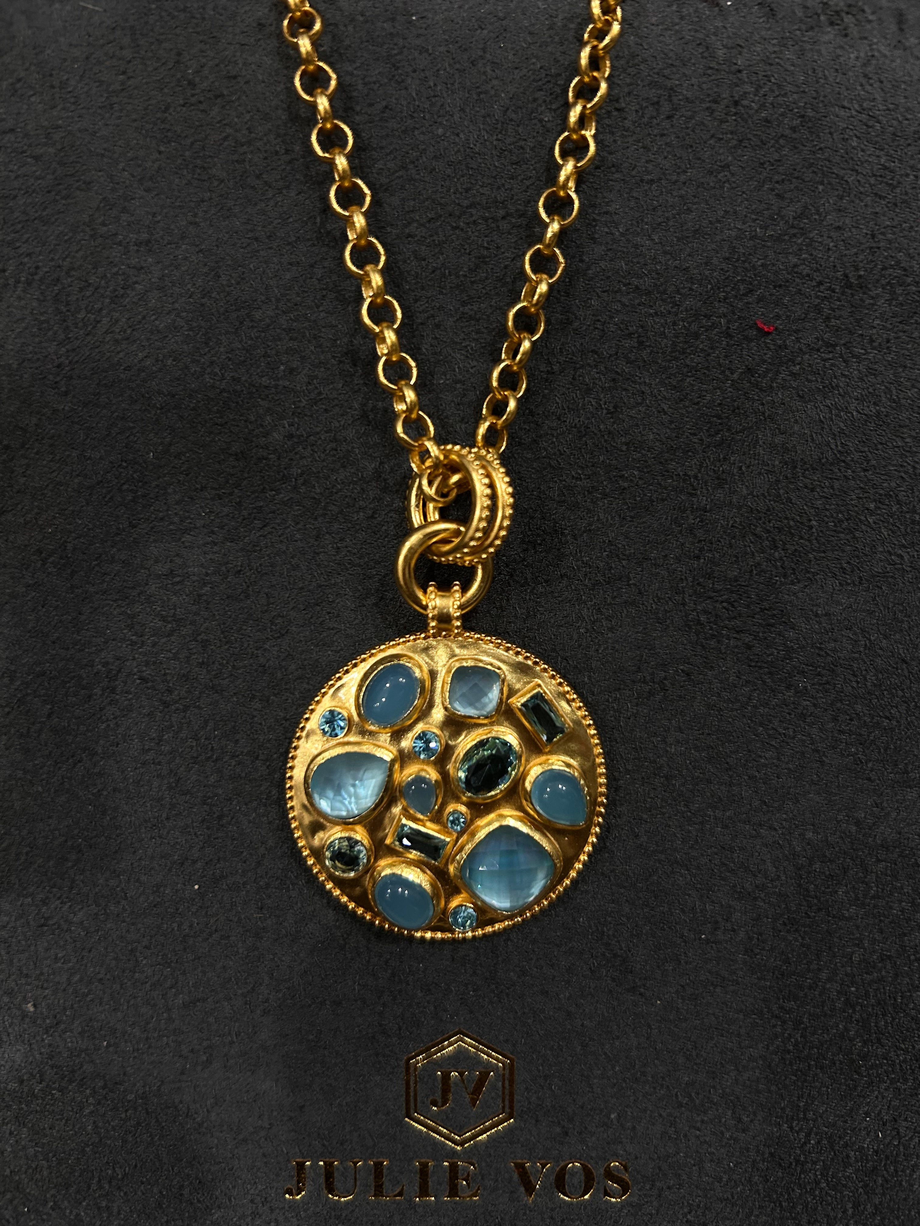 ANTONIA MOSAIC PENDANT GLD IRI BAHAMIAN BLUE