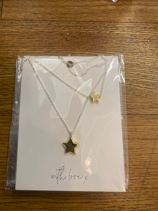 STAR NECKLACE - 2 LAYER - SILVER & GOLD