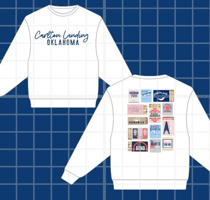 White Carlton Landing Matchbox Neighborhood Tee & Crewneck Sweatshirt