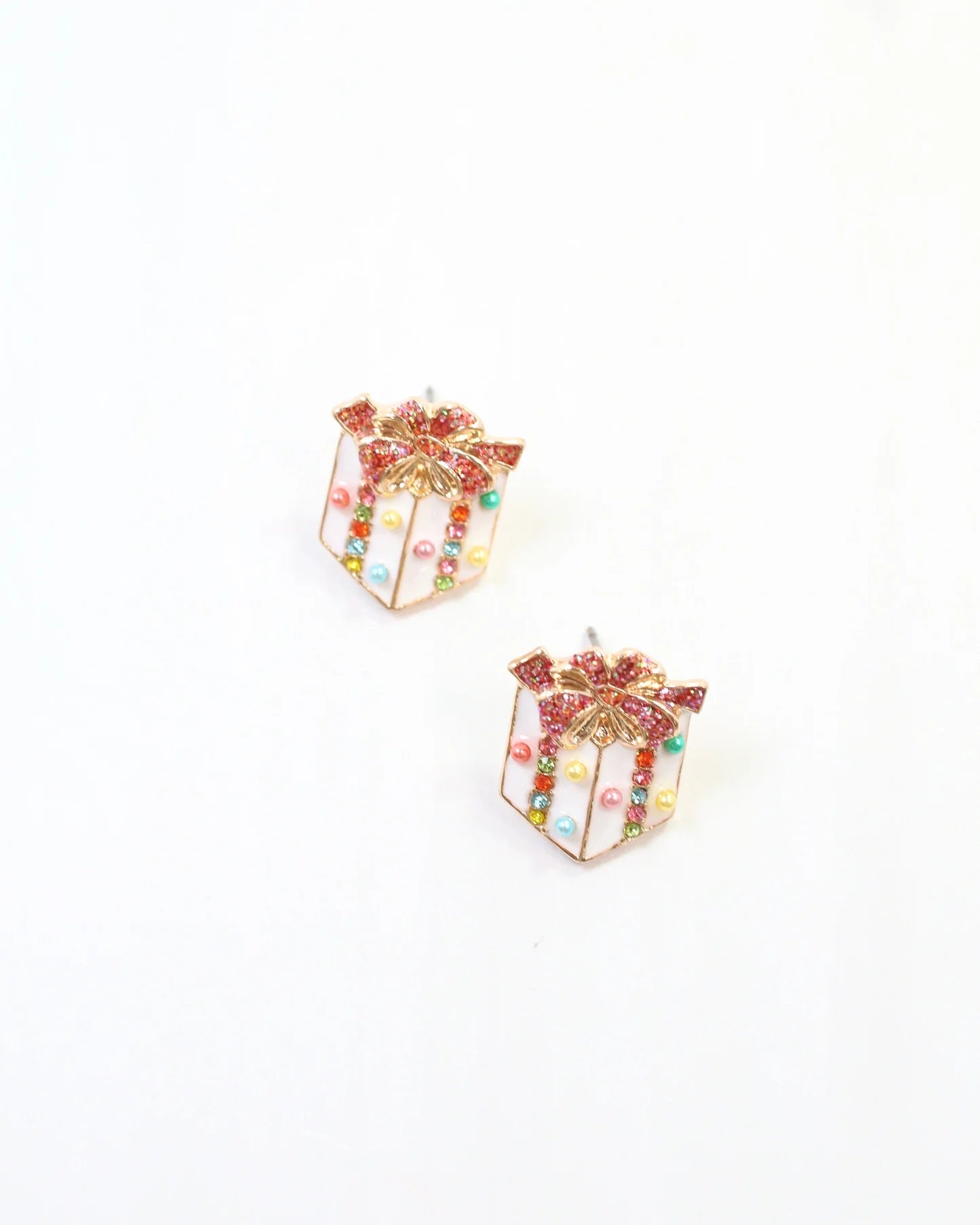 PRETTY PRESENT STUD EARRING - WHITE