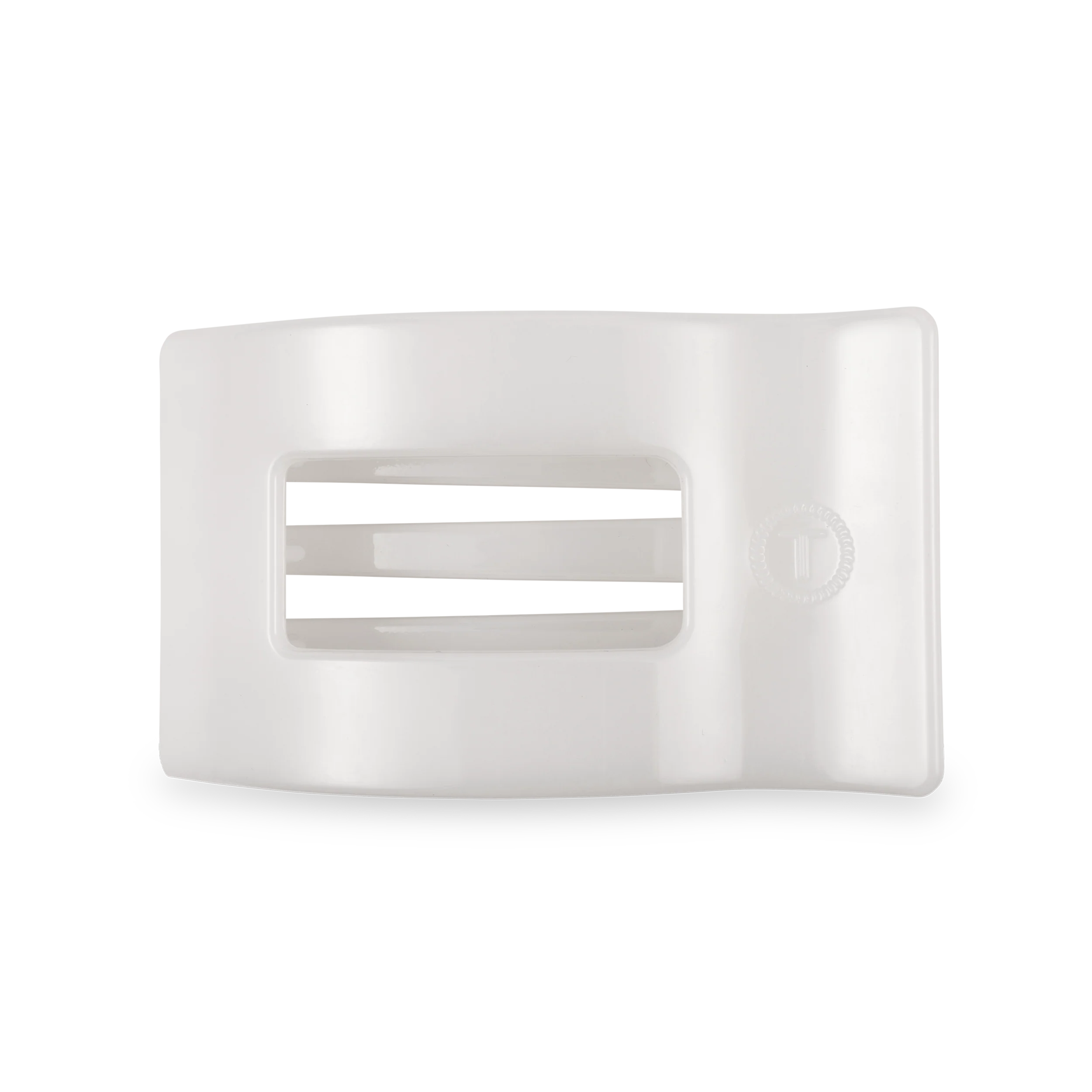 Coconut White Medium Flat Rectangle Hair Clip