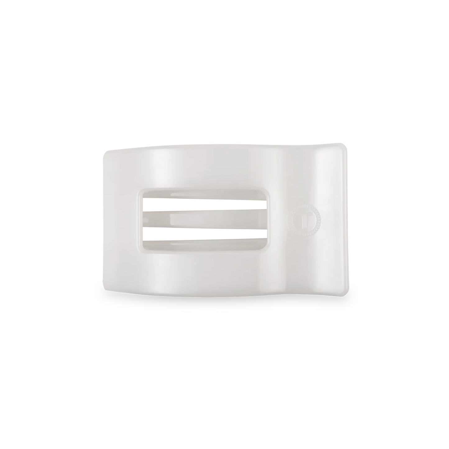 Coconut White Small Flat Rectangle Hair Clip