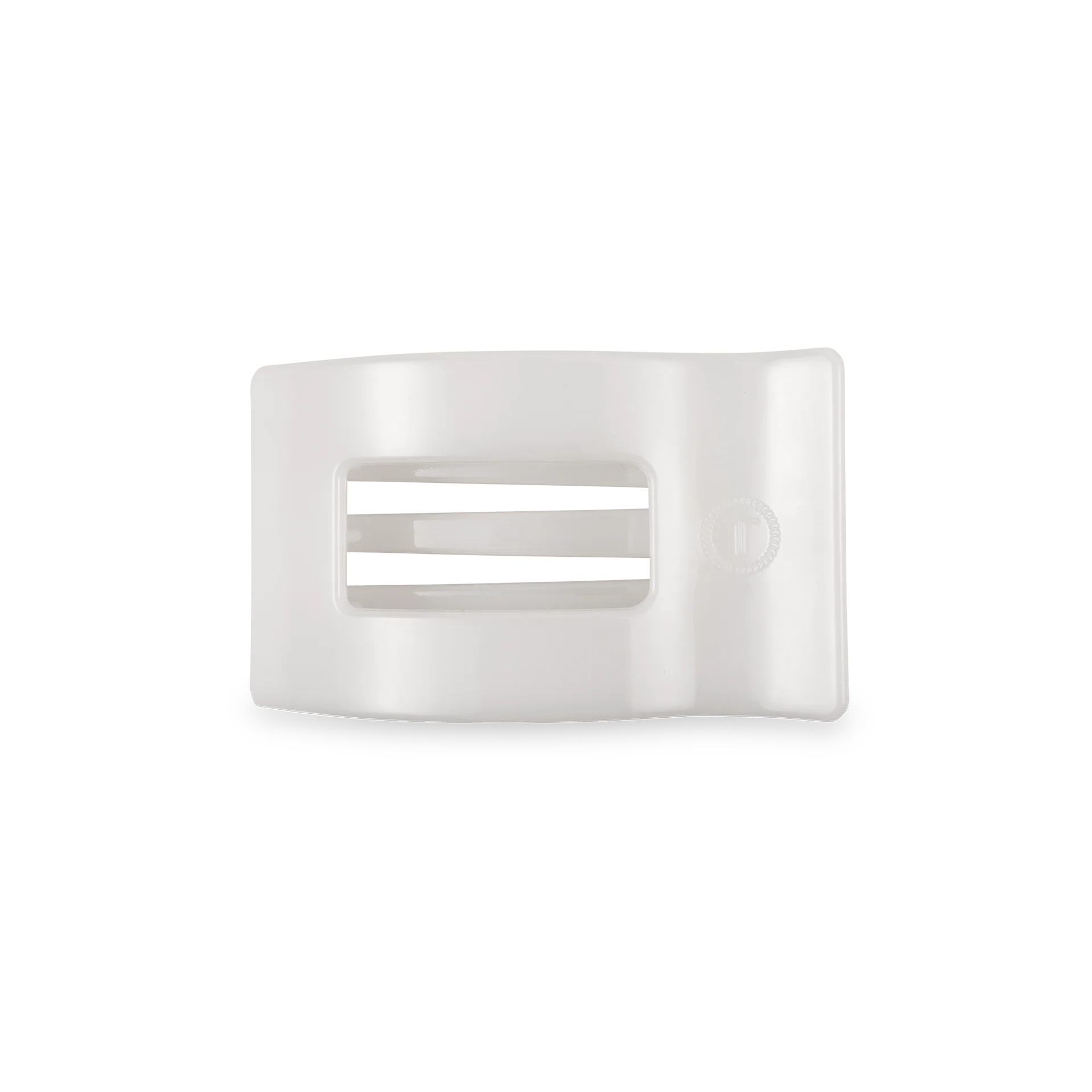 Coconut White Small Flat Rectangle Hair Clip