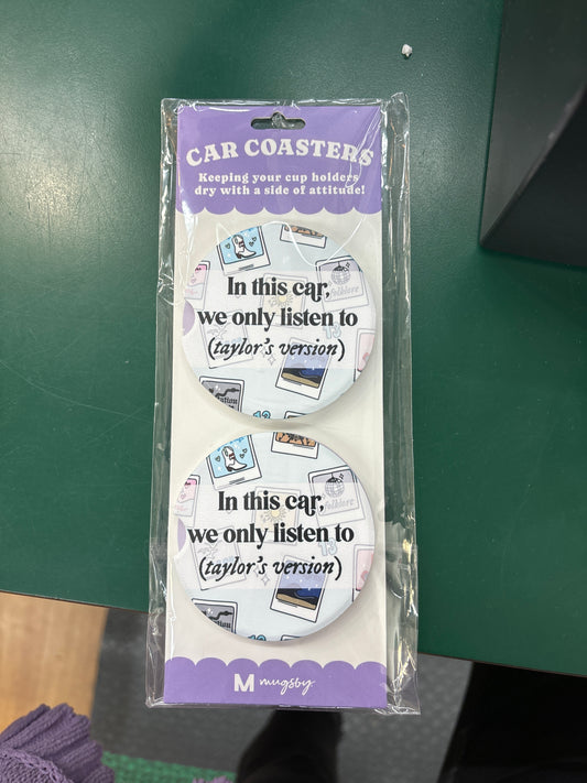 CAR COASTERS - 2PC - IN THIS CAR TAYLORS VERSION