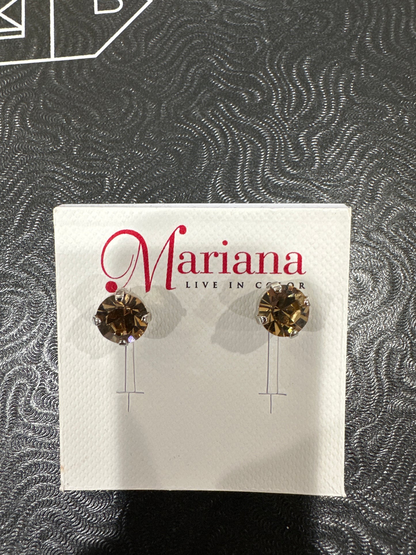 MARIANA EARR-SLVR STUDS - CHAMPAGNE