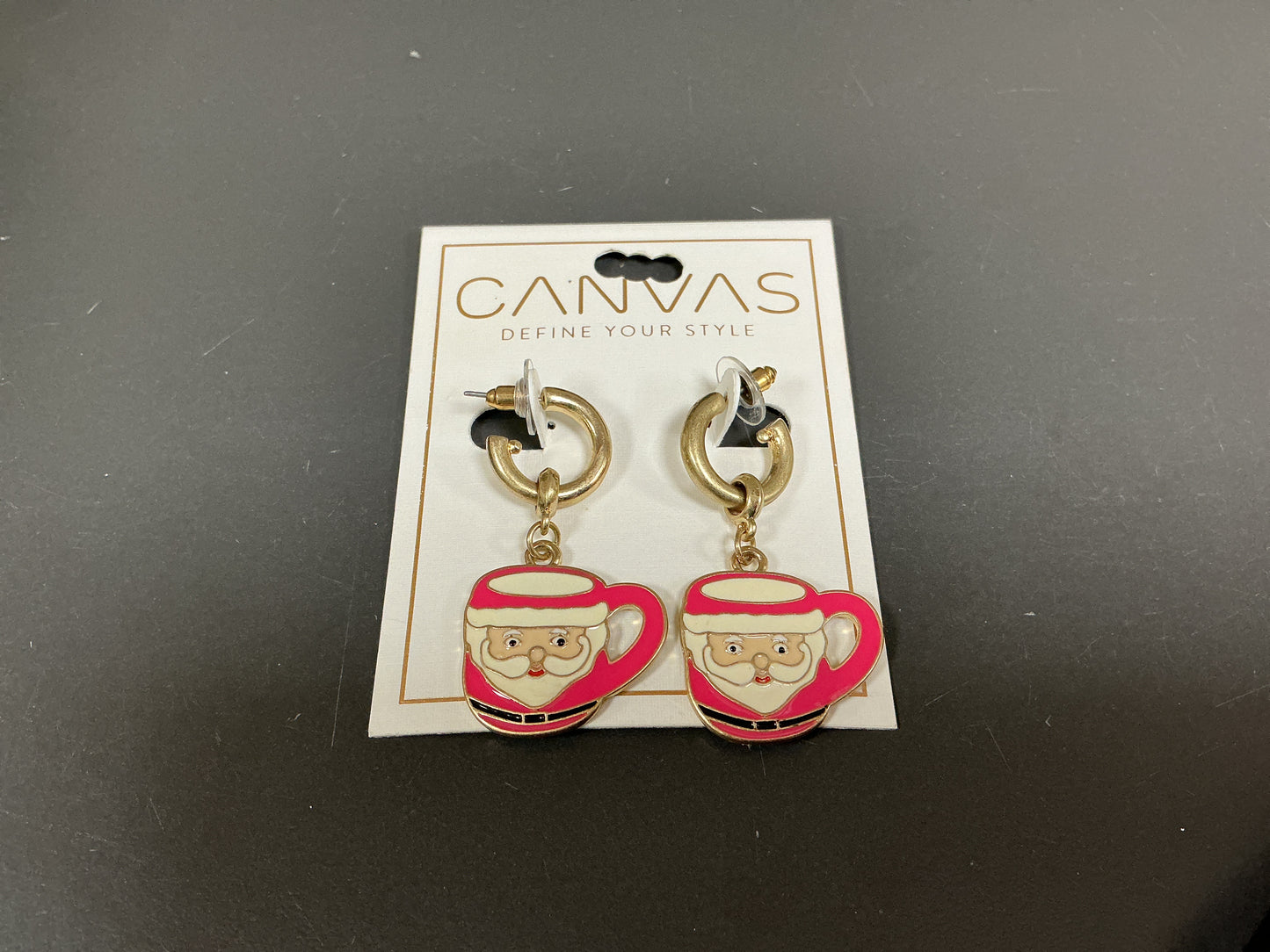 Enamel Santa Mug Earrings