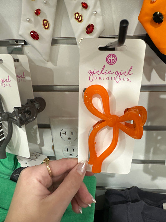 BOW CLAW CLIP - ORANGE