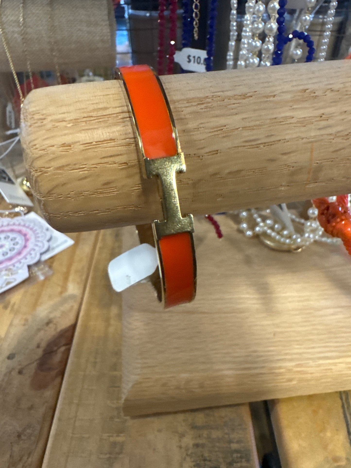 ORANGE & GOLD DUPE CLASP BRACELET