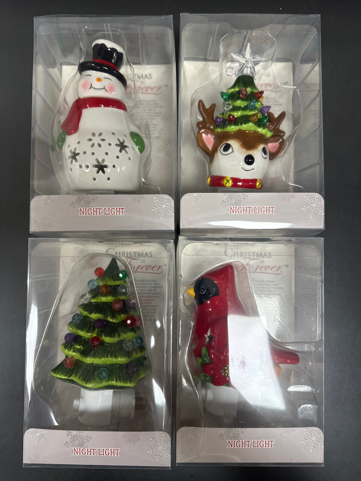 TIMELESS HOLIDAY CERAMIC NIGHT LIGHT - ASSORTED