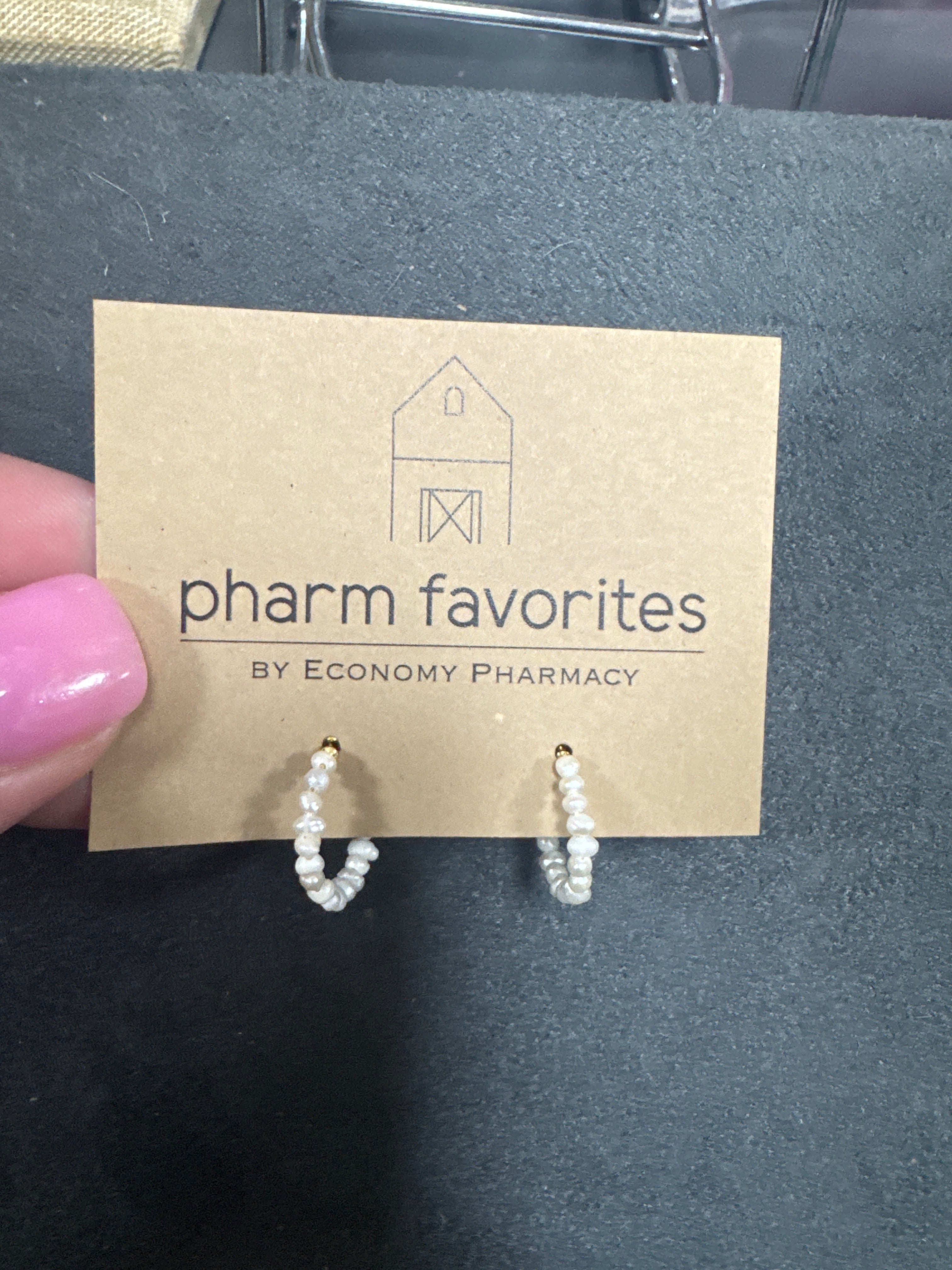 FAUX PEARL HOOP EARRINGS