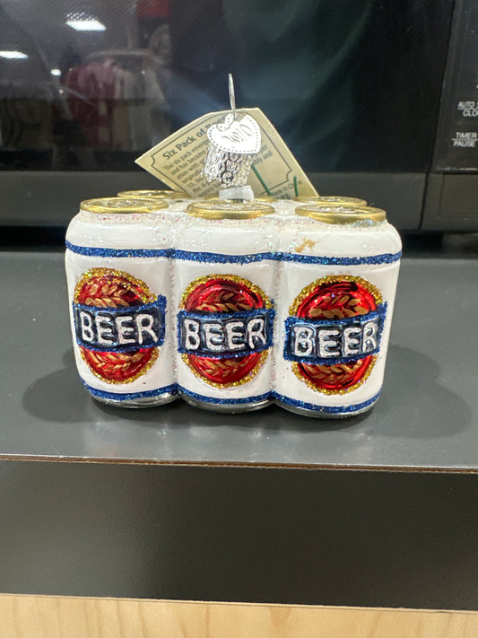 CHRISTMAS ORNAMENT SIX PACK OF BEER