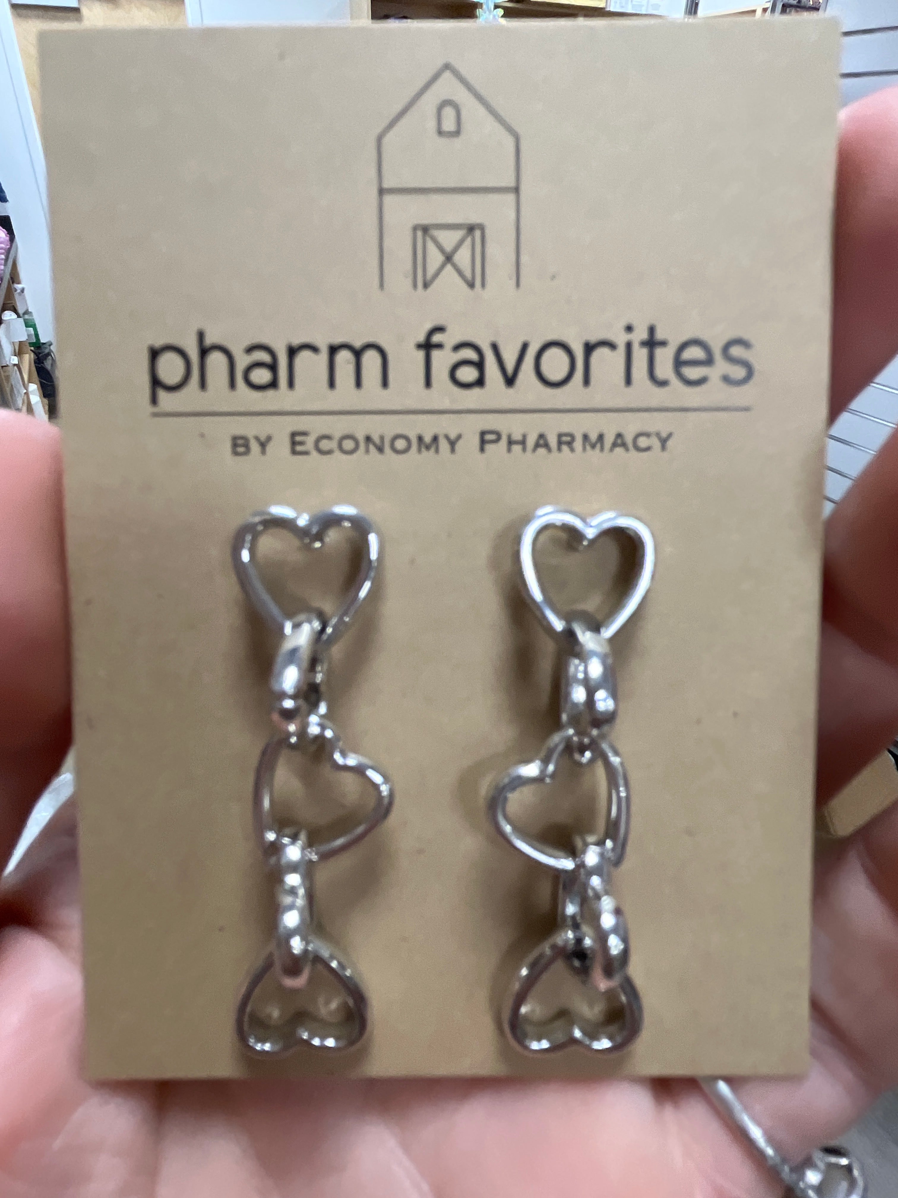 HEART CHAIN DANGLE EARRINGS
