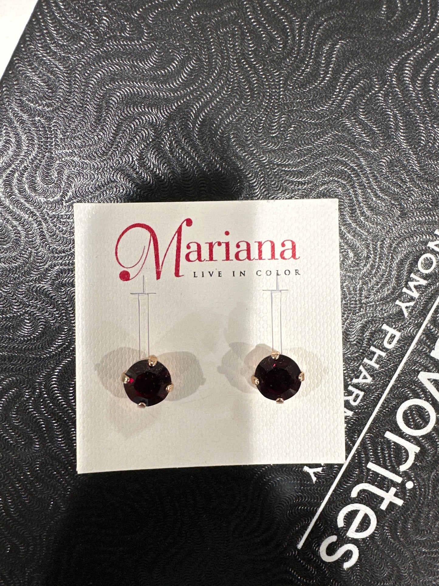 MARIANA EARR-RG STUDS-DK RED