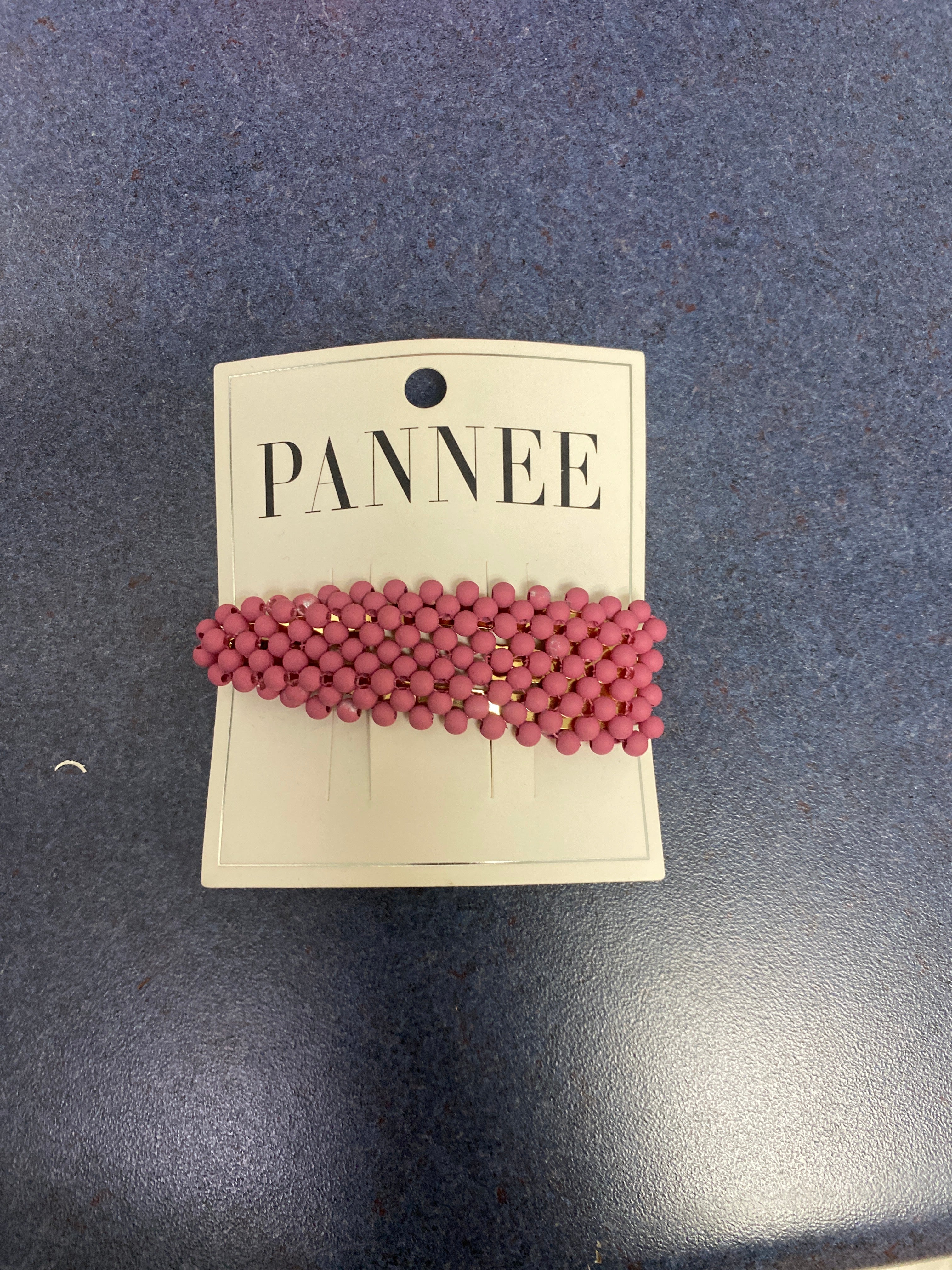 MAUVE BEADED HAIR BARETTE