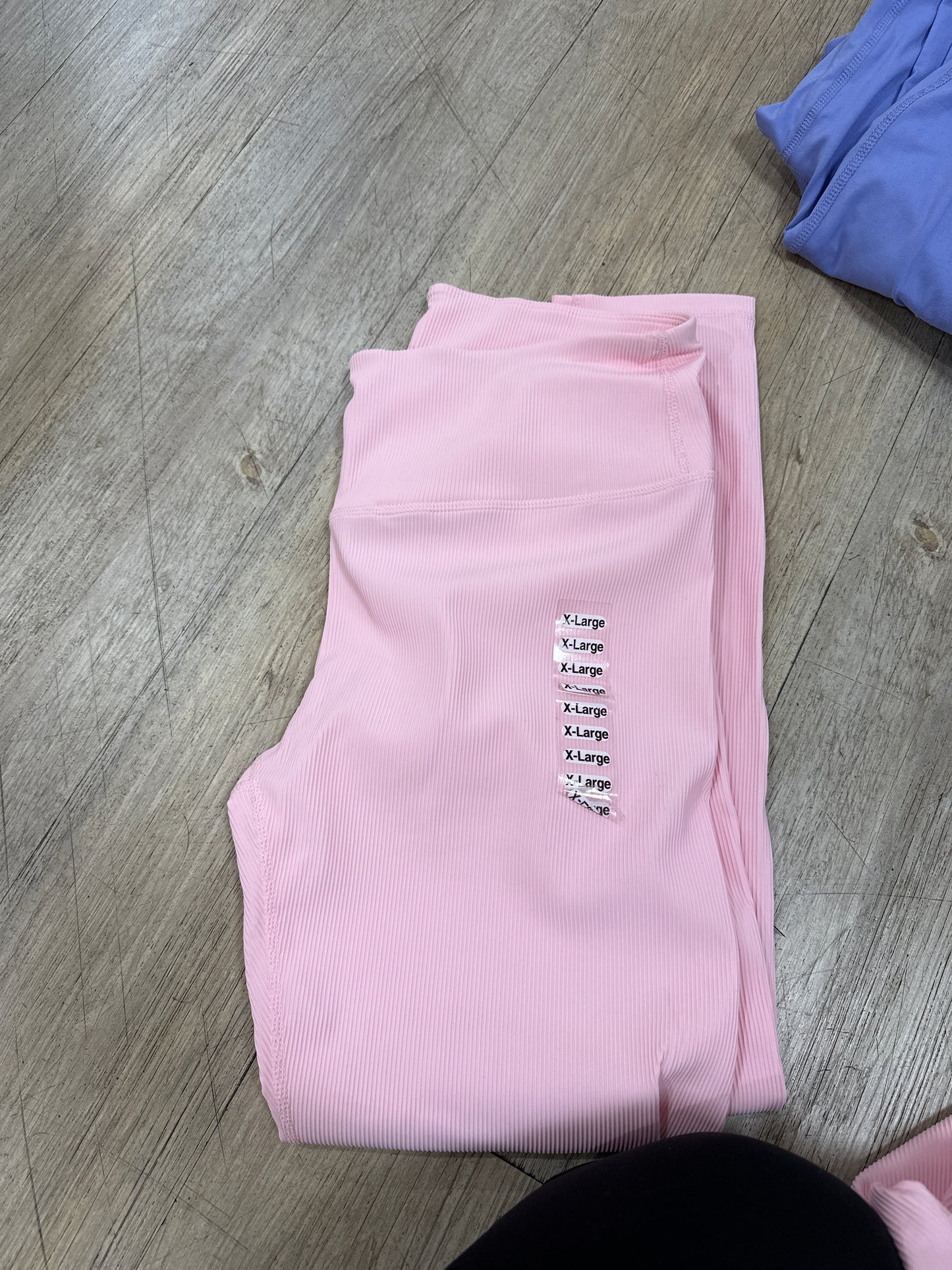 RIBBED ACTIVE WEAR LEGGINGS - ROSE
