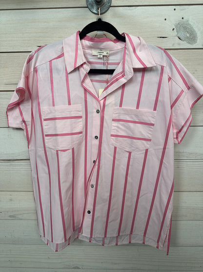 LIGHT PINK W/ PINK STRIPES 2PC SHORTS SET