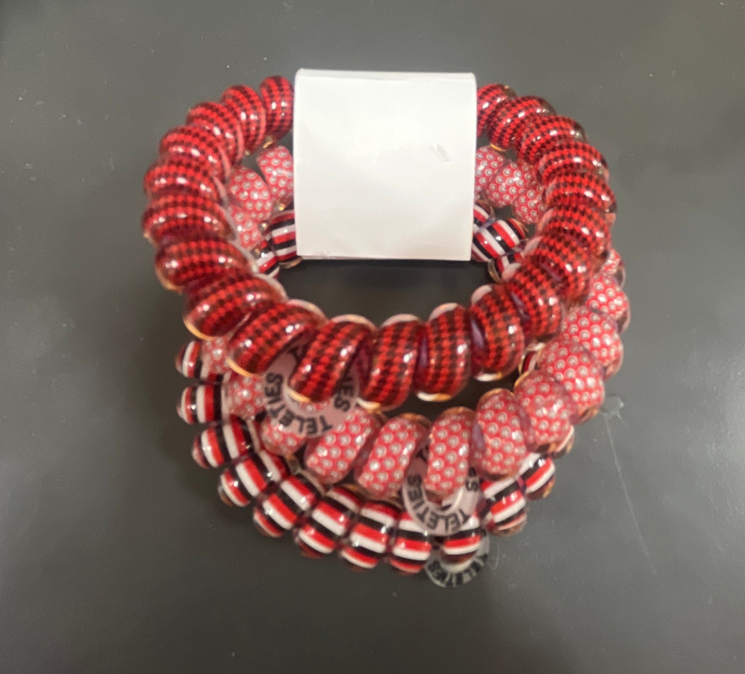 Red & Black Game Day Large Hair Ties