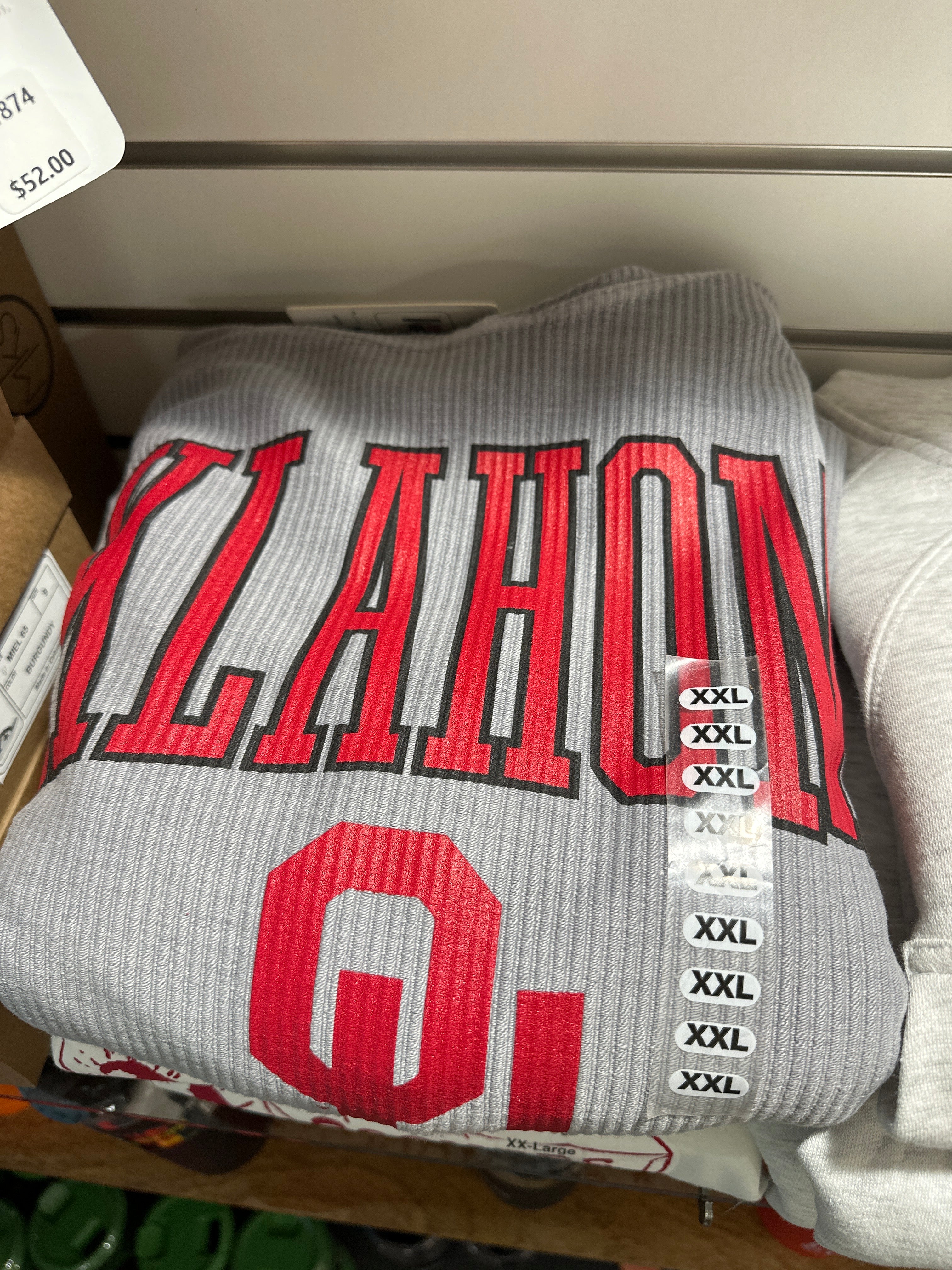 OU SILVER LS OVERSIZED CORDED HOODIE