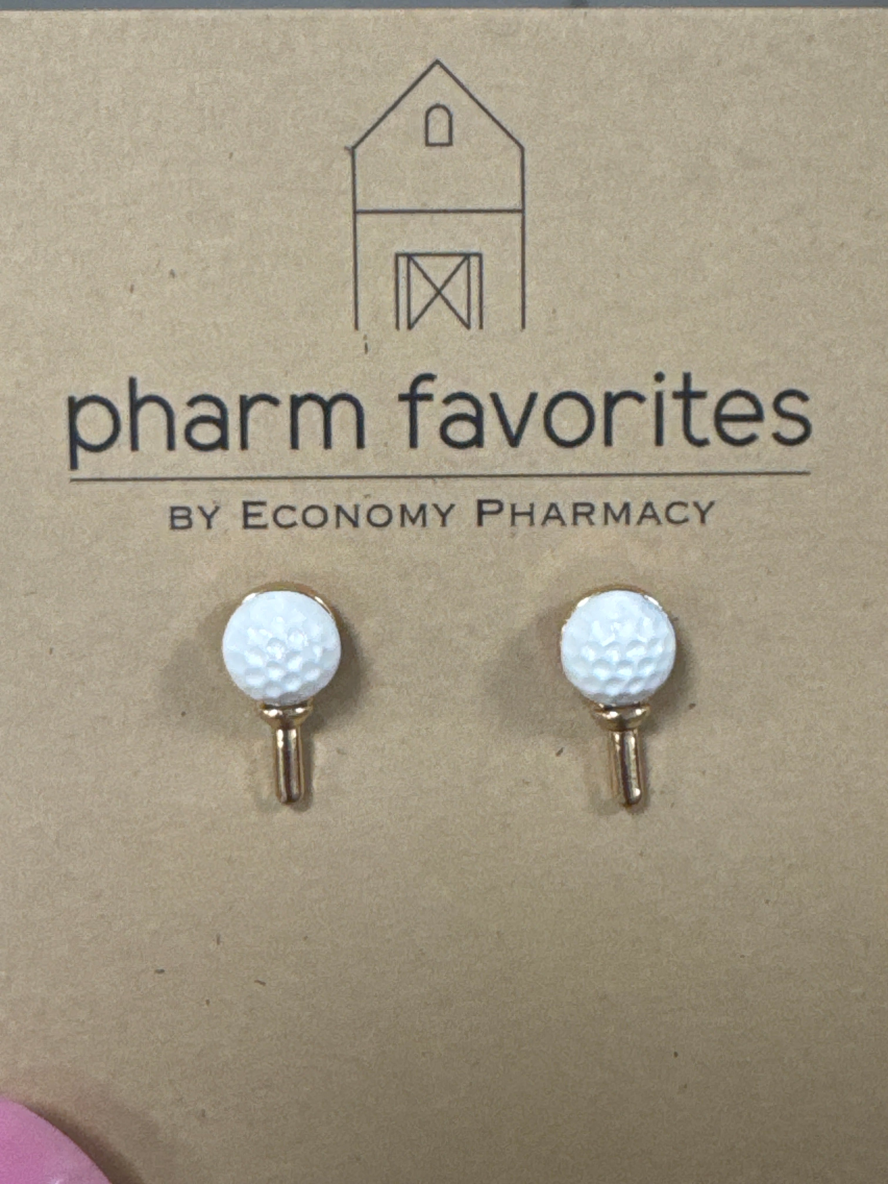 GOLF BALL ON TEE EARRINGS