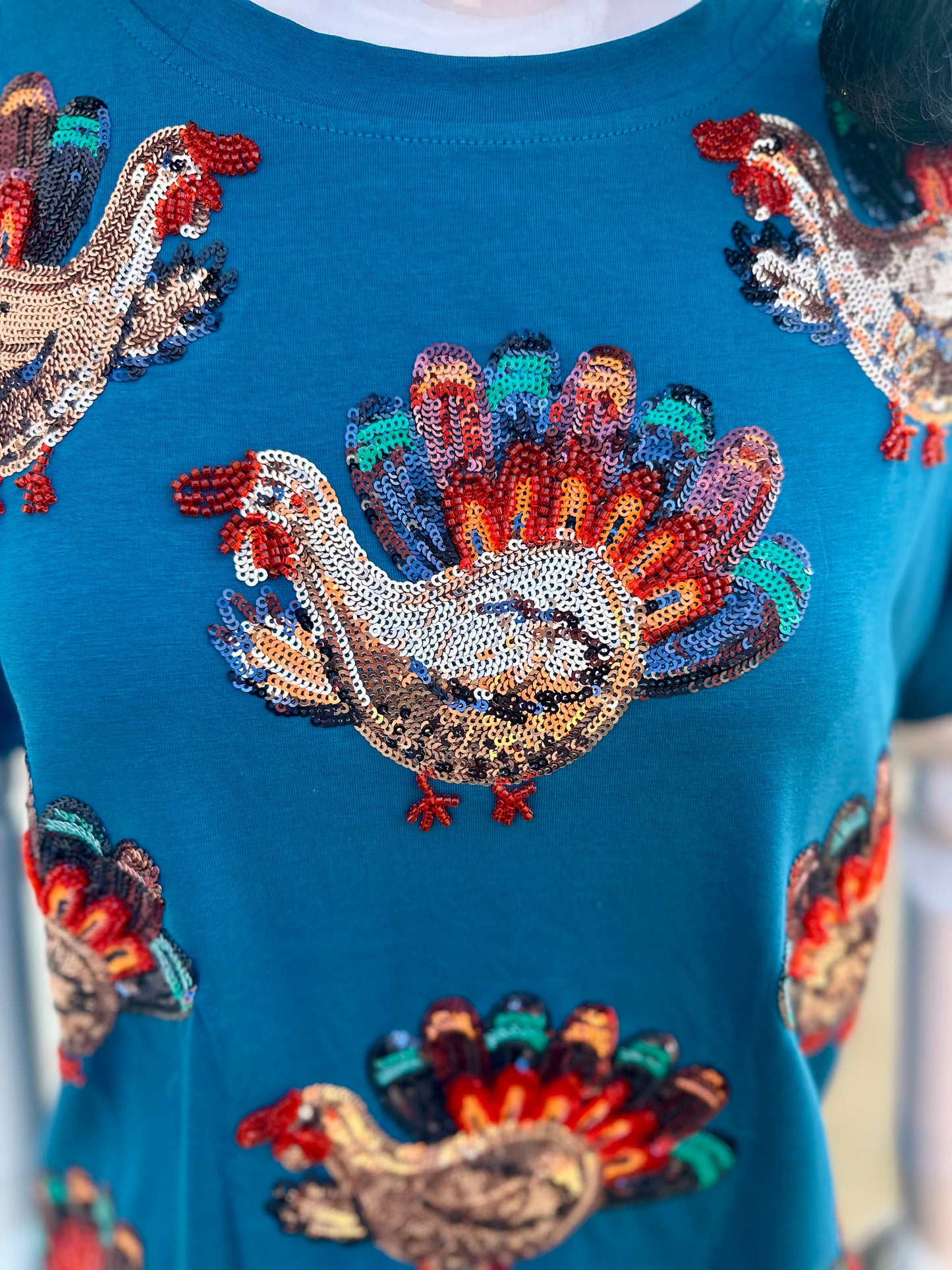 DARK BLUE BEADED TURKEY ALL OVER