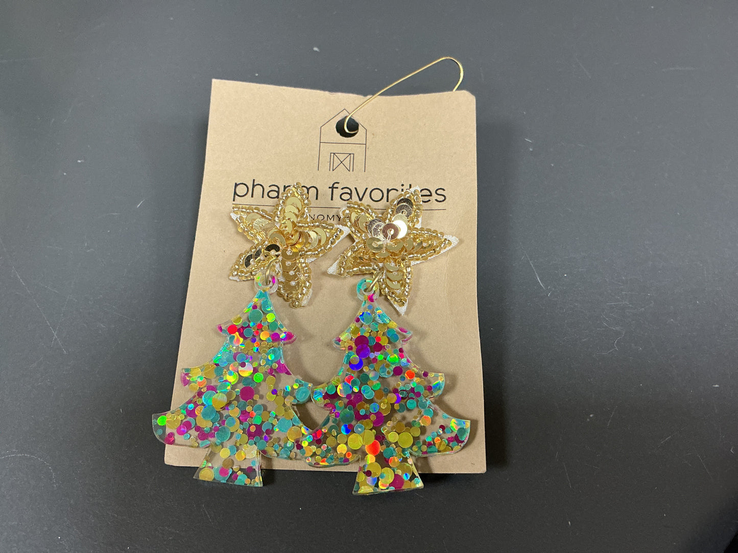 Glitter Acrylic Christmas Tree Earrings