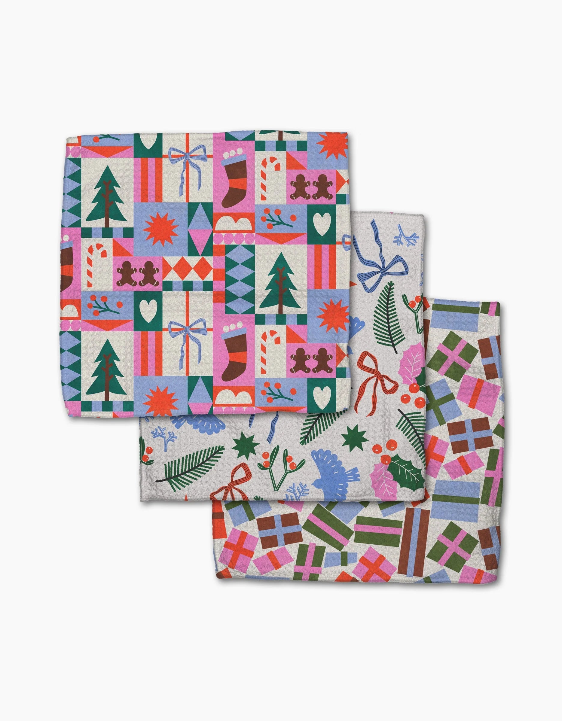 GEOMETRY DISH CLOTH - HOLIDAY
