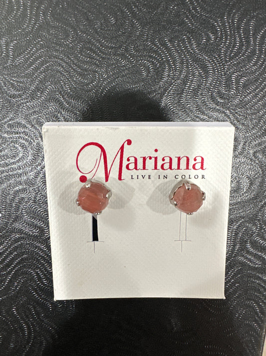 MARIANA EARR-SLVR STUDS-LT ROSE