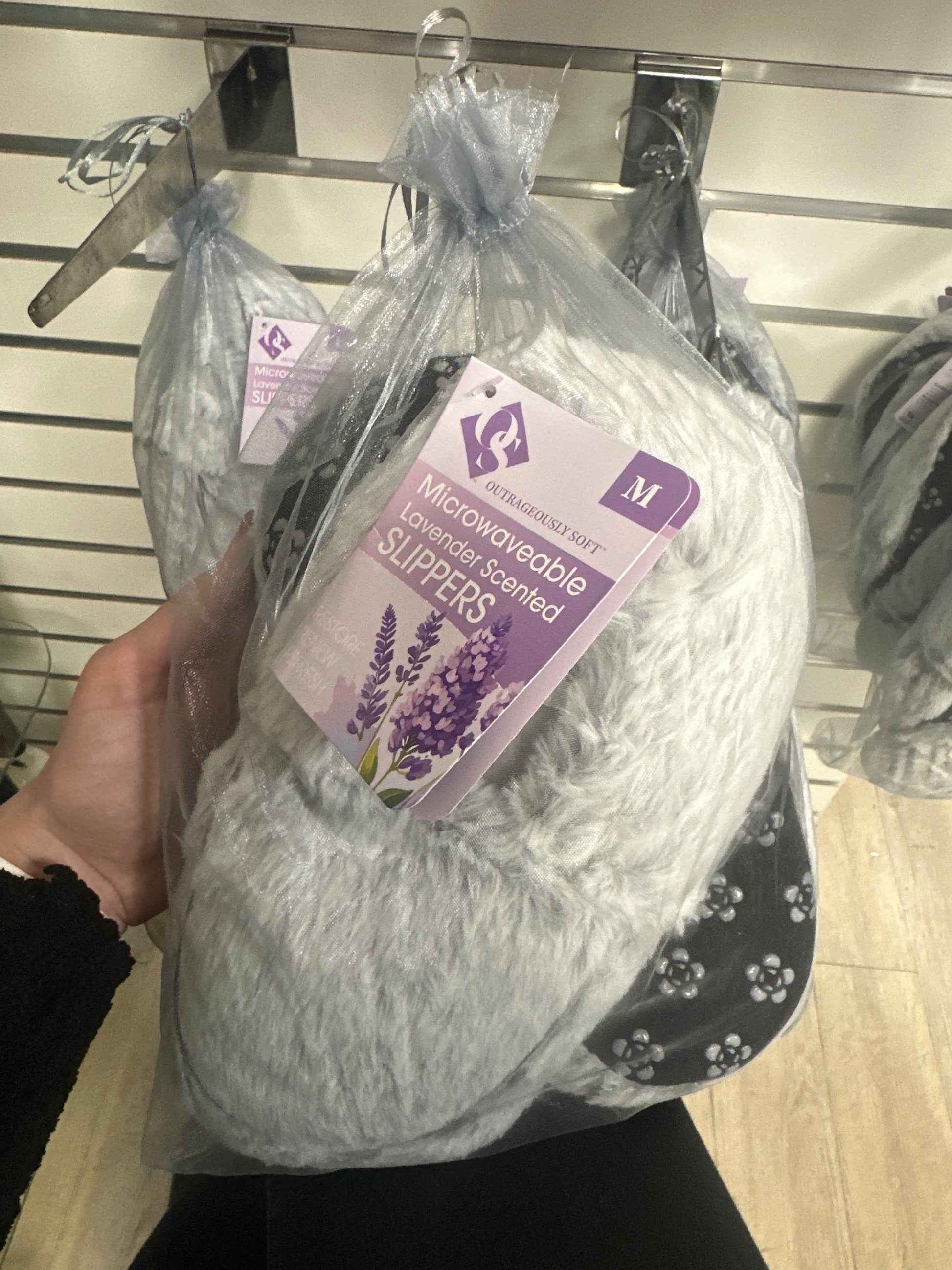 MICROWAVEABLE LAVENDER SCENTED SLIPPERS - GRAY - Pharm Favorites by Economy Pharmacy