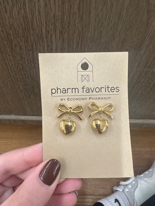 ANDREA BOW DROP EARRINGS - GOLD