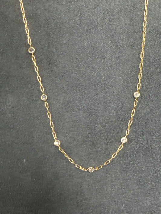 GOLD CHAIN W/CRYSTALS