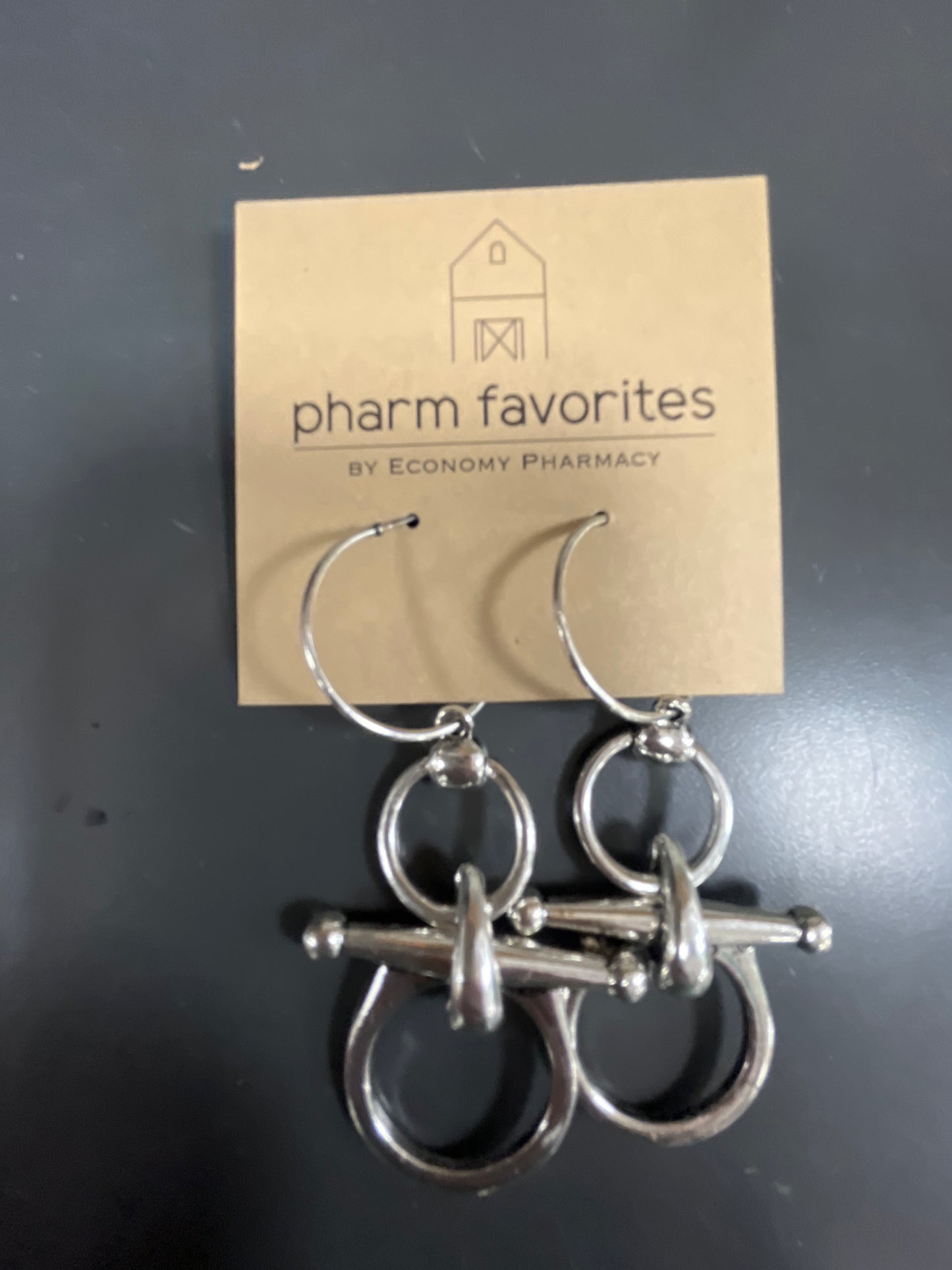 HORSEBIT HOOP & CHARM EARRINGS