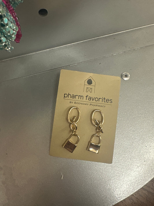 GOLD LOCK AND KNOT DROP EARRING