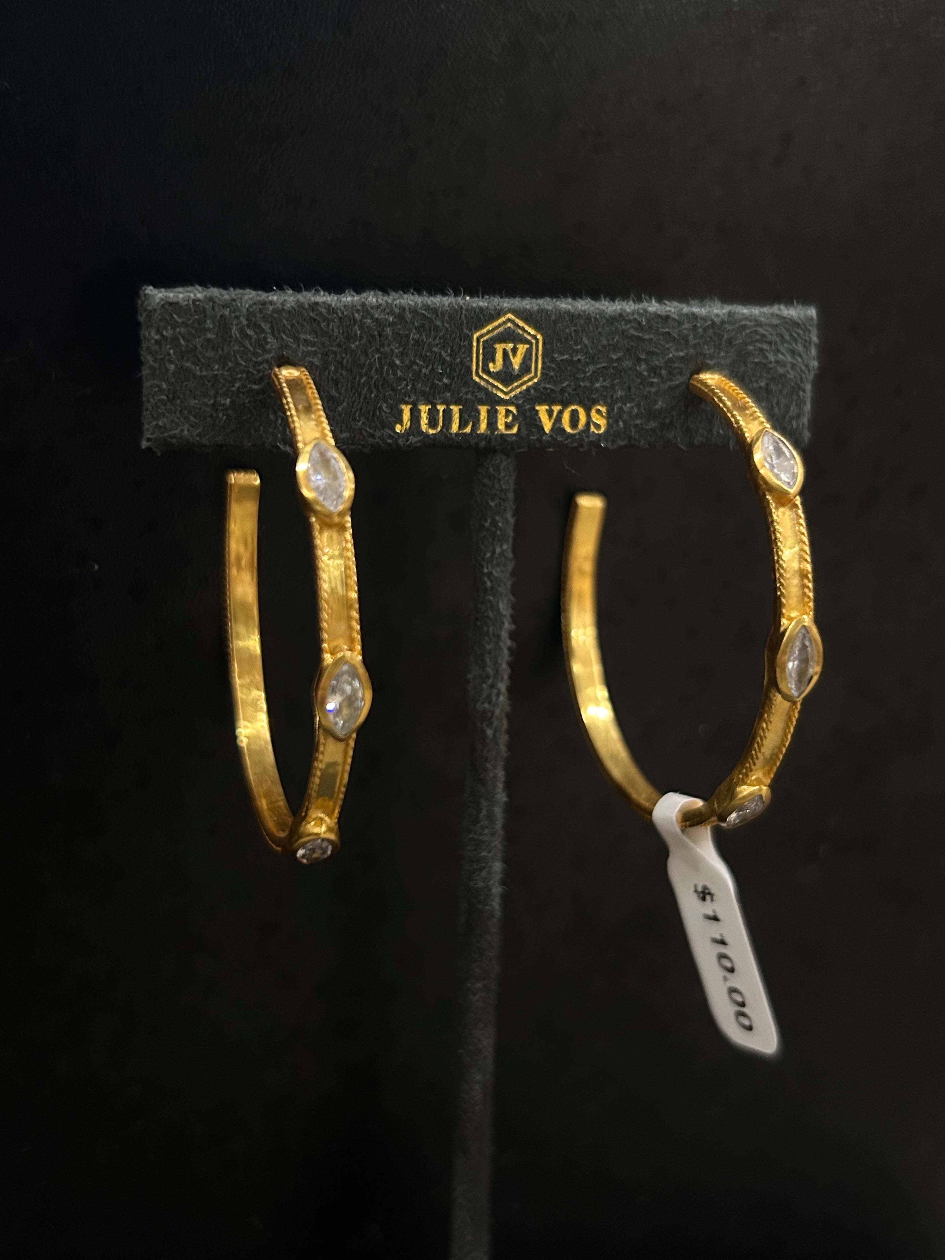 MONACO HOOP GOLD CUBIC ZIRCONIA - L