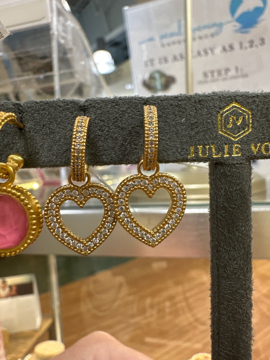 ESME HEART CZ HOOP & CHARM EARRING CZ