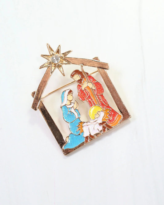 NATIVITY SCENE BROOCH