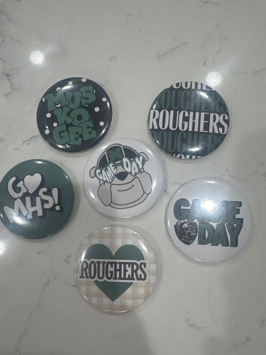 ROUGHERS PIN BUTTON - LARGE