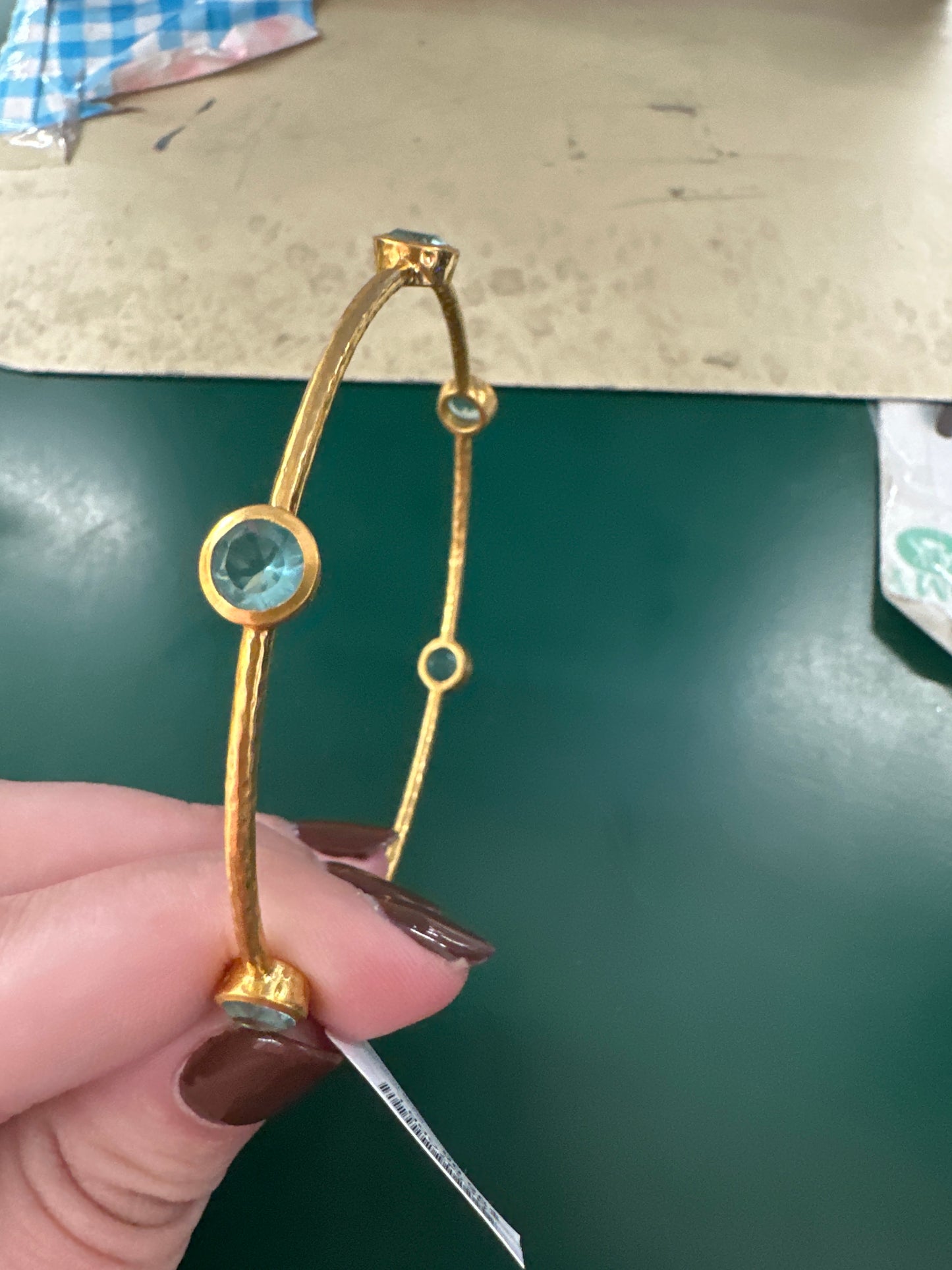 MILANO BANGLE GOLD BAHAMIAN BLUE - L