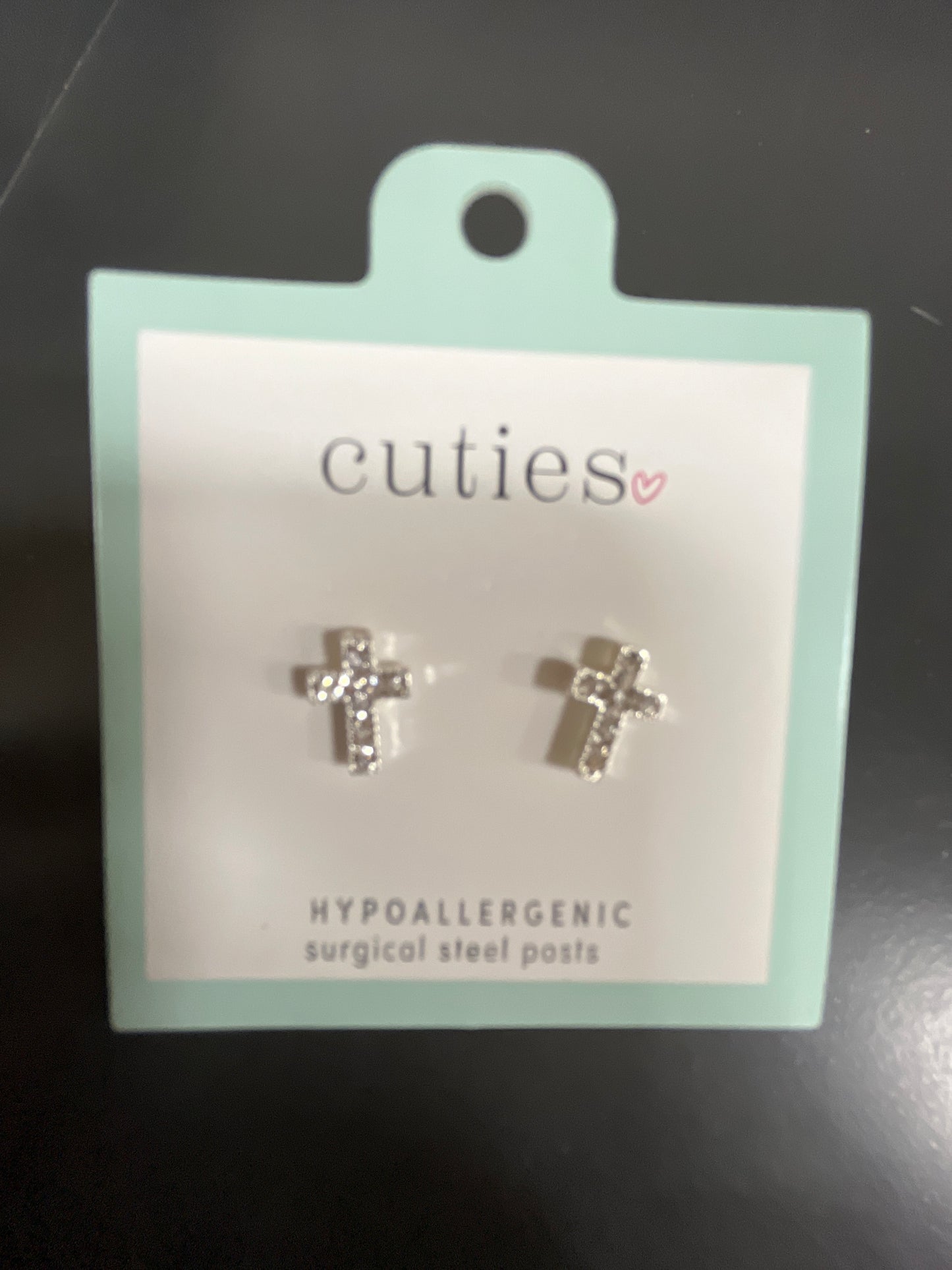 SILVER CRYSTAL CROSSES EARRINGS