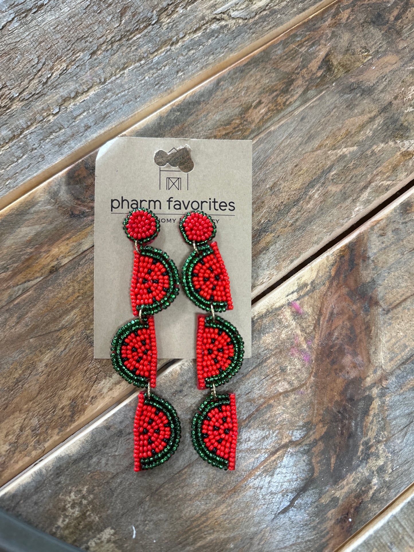ZEST OF LIFE SLICE BEADED EARRINGS - RED
