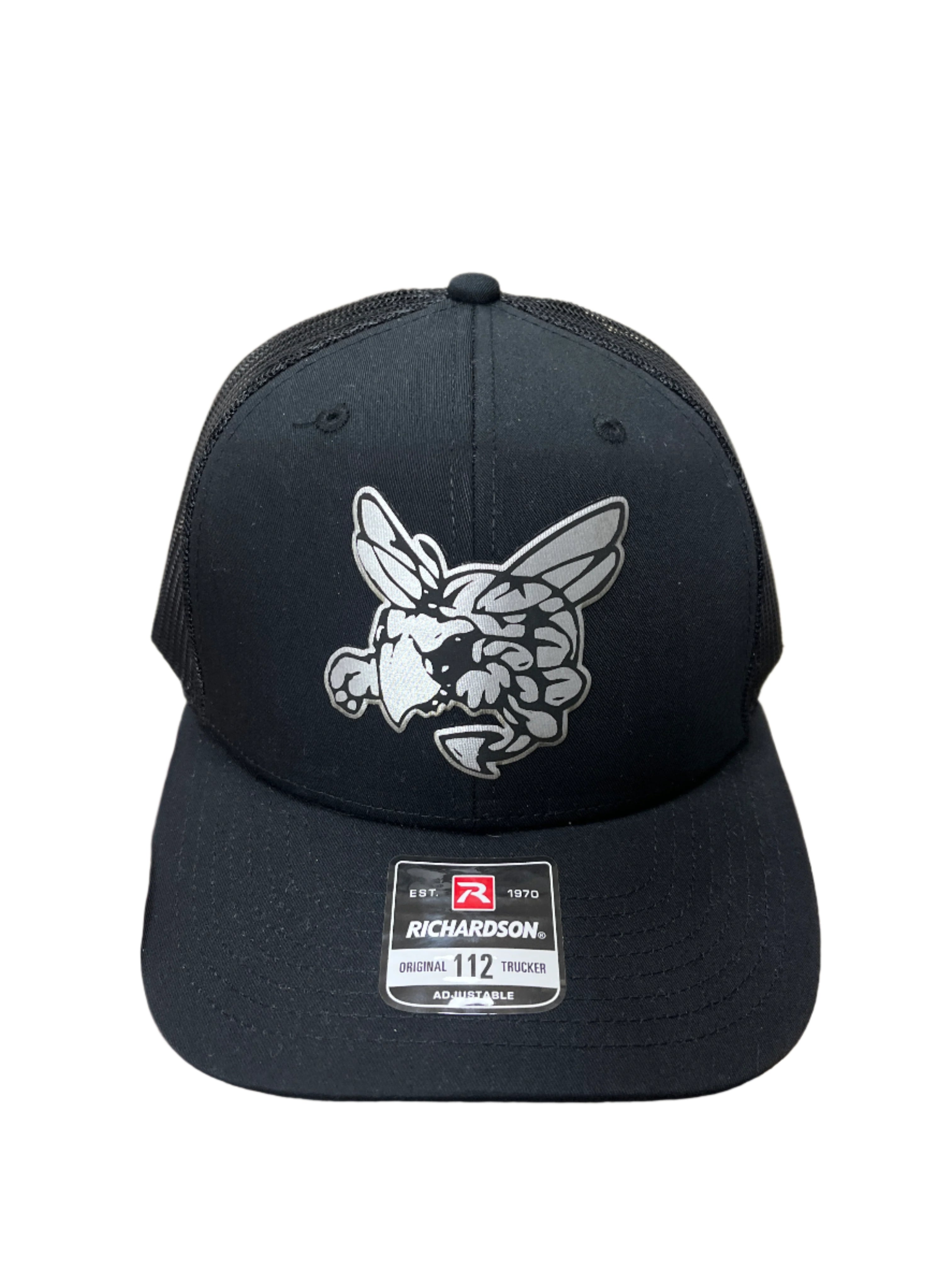 BLACK HAT W/SILVER HORNET PATCH
