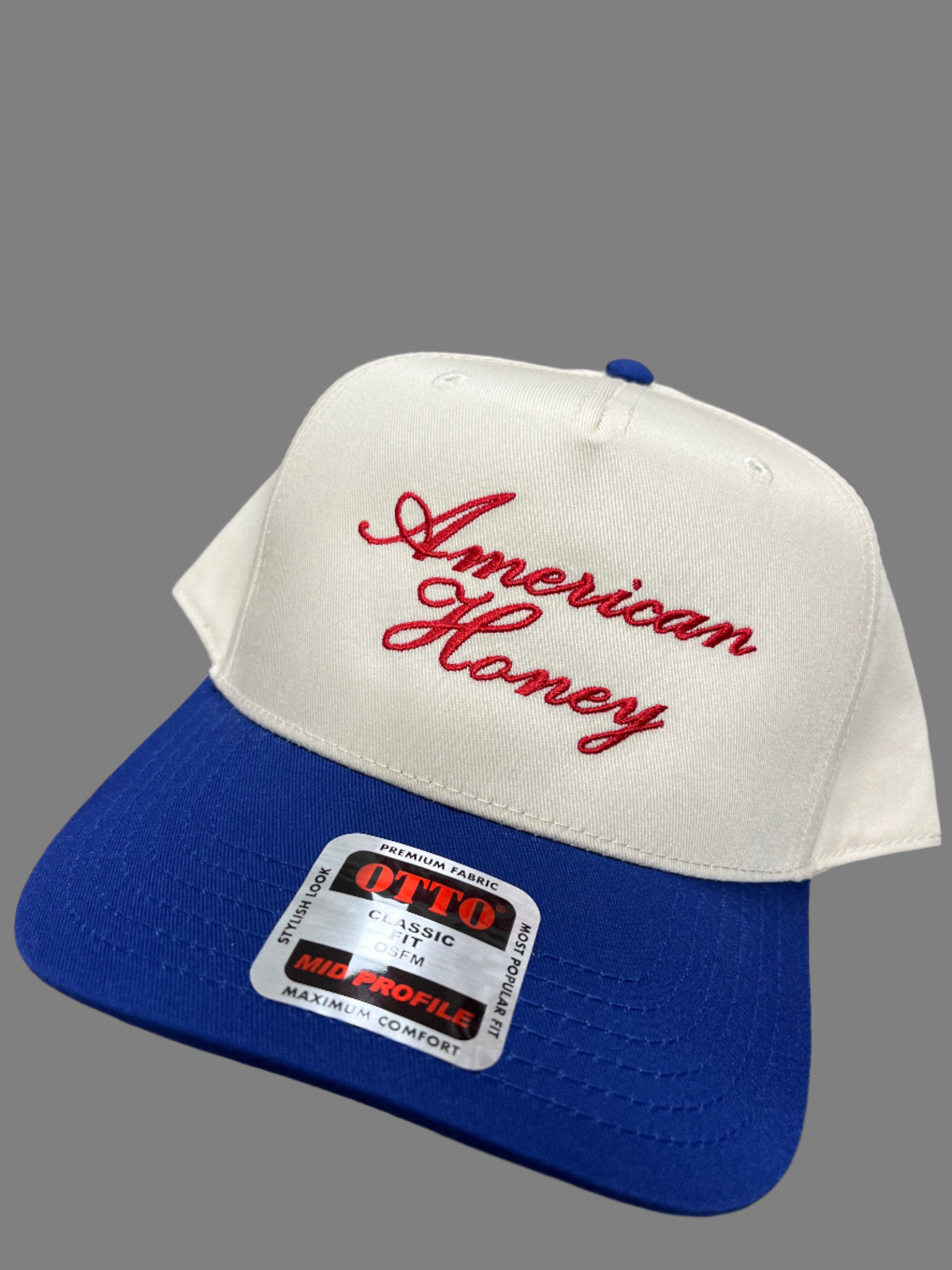IVORY/BLUE HAT - AMERICAN HONEY SCRIPT