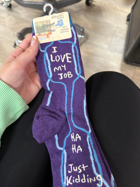 I LOVE MY JOB - WOMEN'S CREW SOCKS - Pharm Favorites by Economy Pharmacy